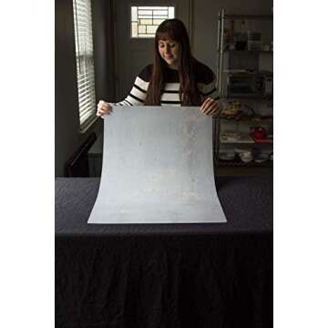 Bessie Bakes Super-Thin & Pliable Soft Concrete Replicated Photography Backdrop 2 Feet Wide x 3 Feet Long