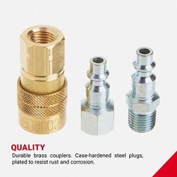 Milton 1/4" NPT M-Style Coupler Plug Kit for Air Tools
