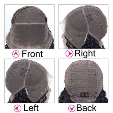 Foreverlove 13×4 Lace Frontal Deep Wave Human Hair Wigs Pre Plucked for Black Women Brazilian Deep Curly Human Hair Wigs 200% Density (24 Inch)