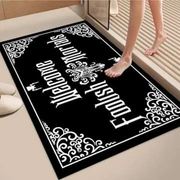 IFHUH Funny Front Door Mat Welcome Foolish Mortals Mat Rubber Non Slip Backing Funny Doormat for Out...