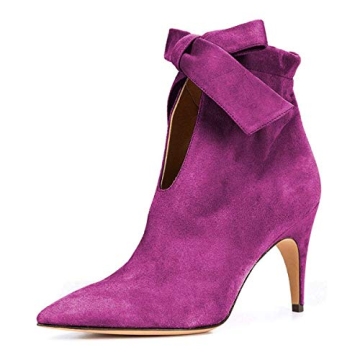 XYD Classical Pointed Toe Ankle Booties with Kitten Heels for Women - Customizable and Stylish