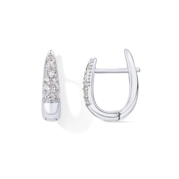 Stylish PAVOI Hypoallergenic U Shaped CZ Hoop Earrings