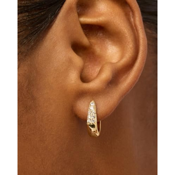 Stylish PAVOI Hypoallergenic U Shaped CZ Hoop Earrings