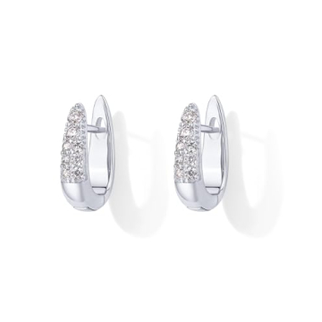 Stylish PAVOI Hypoallergenic U Shaped CZ Hoop Earrings