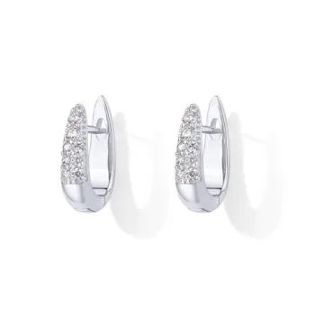 Stylish PAVOI Hypoallergenic U Shaped CZ Hoop Earrings