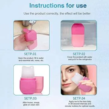 PASNOWFU Upgrade Ice Cube Face Roller, Facial & Eyes and Neck, Brighten Skin & Enhance Your Natural Glow, Facial Treatment to Tighten & Tone Skin & De-Puff The Eye Area, Cryotherapy for Face (Pink)