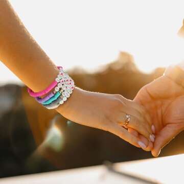 SALAV 11 Pcs Friendship Bracelets, Inspired Letter Bracelets Set, Colorful Stretchy Heishi Preppy Br...