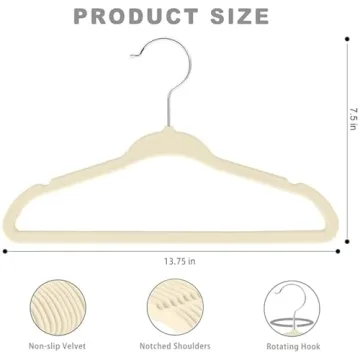 BAGAIL Kids Velvet Hangers for Children's Clothes - 50 Pack