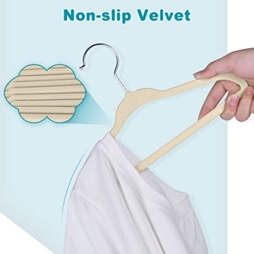 BAGAIL Kids Velvet Hangers for Children's Clothes - 50 Pack