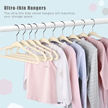 BAGAIL Kids Velvet Hangers for Children's Clothes - 50 Pack