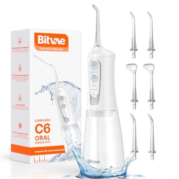 Bitvae C6 Water Dental Flosser: Rechargeable, IPX7 Waterproof, 3 Modes