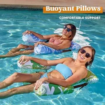 SLOOSH Inflatable Pool Floats - 2 Pack Lounge Chairs