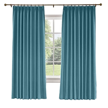 TWOPAGES 84 inch Heavy Blackout Curtain, Aegean Blue