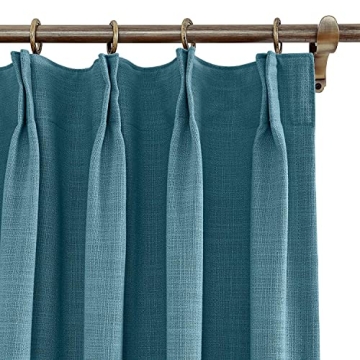 TWOPAGES 84 inch Heavy Blackout Curtain, Aegean Blue