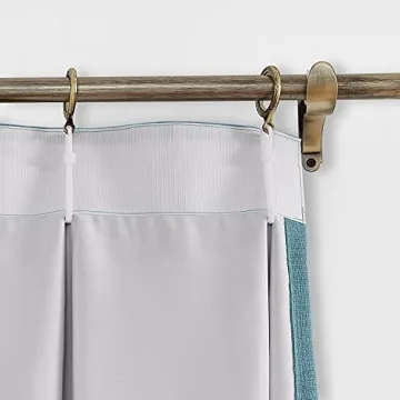 TWOPAGES 84 inch Heavy Blackout Curtain, Aegean Blue