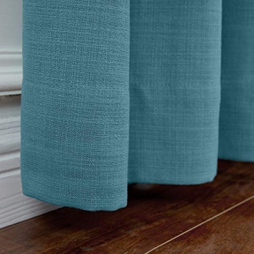 TWOPAGES 84 inch Heavy Blackout Curtain, Aegean Blue