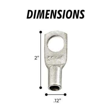 InstallGear 10 Gauge AWG Tinned Pure Copper Lugs Ring Terminals Connectors with Heat Shrink - 10-Pack | Electrical Connectors, Heat Shrink Wire Connectors for 10 Gauge Wire