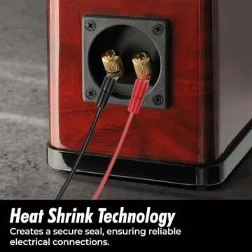 InstallGear 10 Gauge AWG Tinned Pure Copper Lugs Ring Terminals Connectors with Heat Shrink - 10-Pack | Electrical Connectors, Heat Shrink Wire Connectors for 10 Gauge Wire