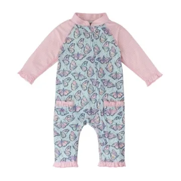 UV SKINZ Baby Girls’ Full Body Swimsuit – Sweet Butterflies 12/18m