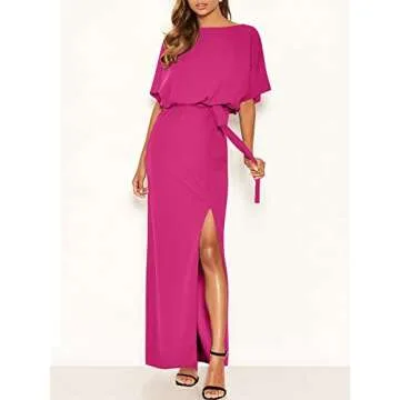 Stylish ANRABESS Batwing Sleeve Maxi Dress for Women