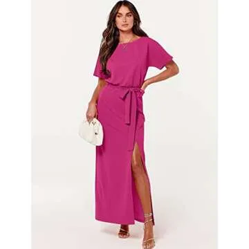 Stylish ANRABESS Batwing Sleeve Maxi Dress for Women