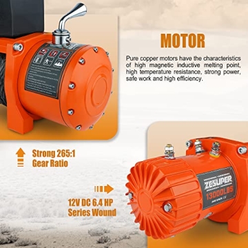 ZESUPER 13000-lb Electric Winch Kit for Trucks and SUVs