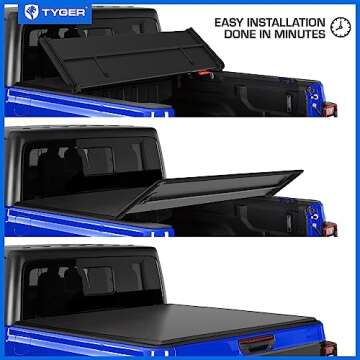 Tyger Auto T3 Soft Tri-fold Truck Bed Tonneau Cover Compatible with 2020-2024 Jeep Gladiator JT | 5' (60") Bed | TG-BC3J1060