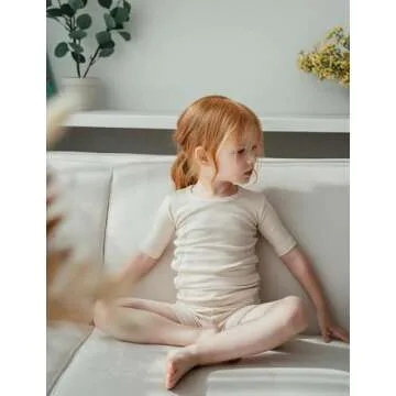 AVAUMA Newborn Baby Little Boys Girls Snug-Fit Pajamas Summer Short Sets Pjs Kids Clothes (S/Beige)