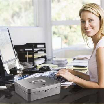 Durable MMF STEELMASTER Cash Box with Tiered Tray Design