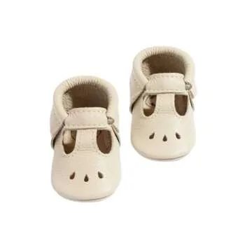 First Pair Soft Sole Newborn Birch - Mary Jane Moccasins - Baby Girl Shoes - Size 0
