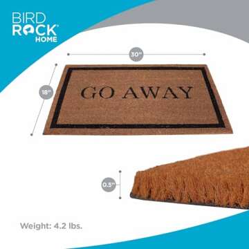 BIRDROCK HOME Go Away Doormat - Unique & Funny Front Door Mat for Entryway