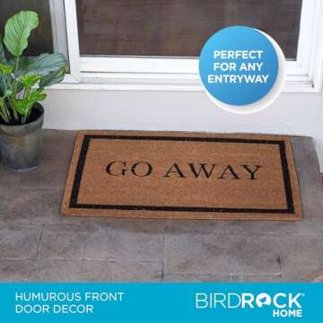 BIRDROCK HOME Funny Go Away Doormat for Entryway Outdoor
