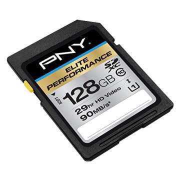 PNY Elite Performance 128GB High Speed SDXC Class 10 UHS-I, U3 Up to 95MB/sec Flash Card - P-SDX128U...
