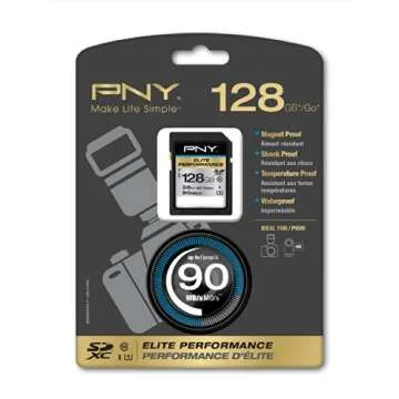 PNY Elite Performance 128GB High Speed SDXC Class 10 UHS-I, U3 Up to 95MB/sec Flash Card - P-SDX128U1H-GE