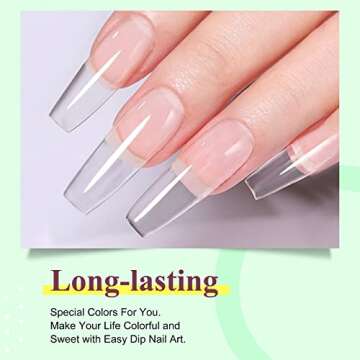 Fine Clear Dip Powder, French Manicure Clear Dipping Powder, Clear Dip Powder for Nails Salon Starter DIY at Home, Odor-Free, Long-Lasting, No Needed Nail Lamp Cured, 1 Oz, Clear Dip