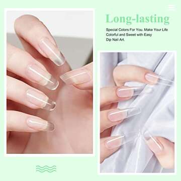 Fine Clear Dip Powder, French Manicure Clear Dipping Powder, Clear Dip Powder for Nails Salon Starter DIY at Home, Odor-Free, Long-Lasting, No Needed Nail Lamp Cured, 1 Oz, Clear Dip