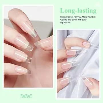 Fine Clear Dip Powder, French Manicure Clear Dipping Powder, Clear Dip Powder for Nails Salon Starter DIY at Home, Odor-Free, Long-Lasting, No Needed Nail Lamp Cured, 1 Oz, Clear Dip