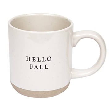 Sweet Water Decor Hello Fall Stoneware Coffee Mug | Novelty Coffee Mugs | Microwave & Dishwasher Saf...