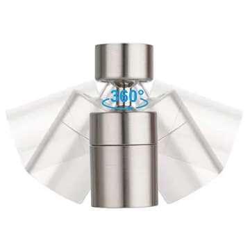 Hibbent NSF/ANSI/CAN 61 Certified 360 Degree Swivel Sink Faucet Aerator, CUPC Certification Big Angle Water Saving Dual Function Kitchen Faucet Aerator,55/64 Inch Female Thread, Brushed-Nickel