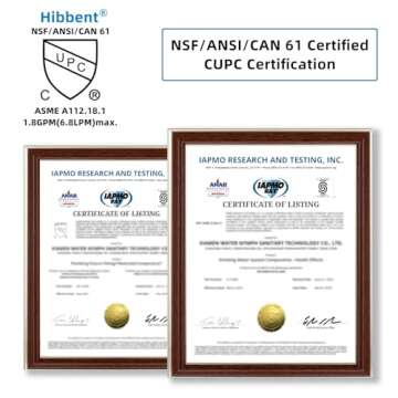 Hibbent NSF/ANSI/CAN 61 Certified 360 Degree Swivel Sink Faucet Aerator, CUPC Certification Big Angle Water Saving Dual Function Kitchen Faucet Aerator,55/64 Inch Female Thread, Brushed-Nickel