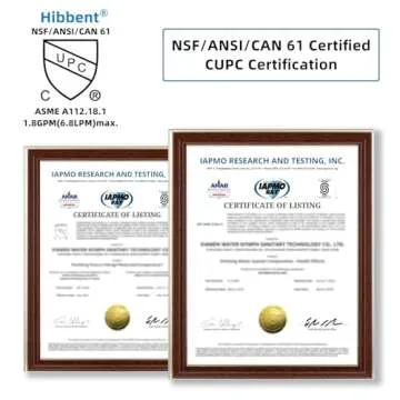 Hibbent NSF/ANSI/CAN 61 Certified 360 Degree Swivel Sink Faucet Aerator, CUPC Certification Big Angle Water Saving Dual Function Kitchen Faucet Aerator,55/64 Inch Female Thread, Brushed-Nickel