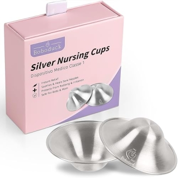 Boboduck The Original Silver Nursing Cups - Nipple Shields for Nursing Newborn, Newborn Breastfeedin...