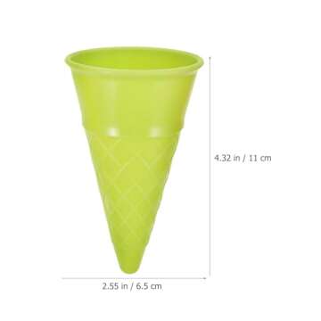 TOYANDONA 5pcs Beach Toys Plastic Ice Cream Cones Scoop Kids Seaside Play Sand Toys for Children Toddlers (Random Color)