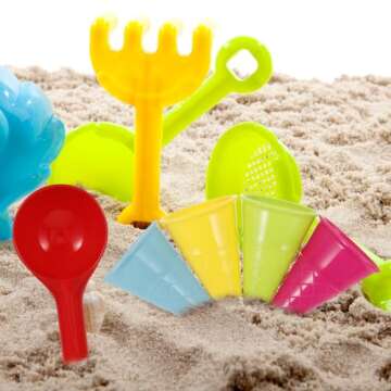 TOYANDONA 5pcs Beach Toys Plastic Ice Cream Cones Scoop Kids Seaside Play Sand Toys for Children Toddlers (Random Color)