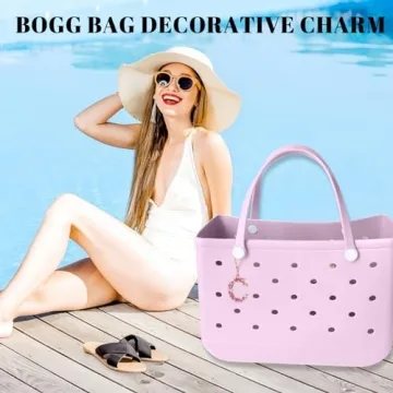 NZNDB Bag Charms for Bogg Bag Accessories, bogg bag accessories charm for Women Girls, personalized letters Decorative for Bitty Bogg Bag Handbags Beach Totes bags(C)