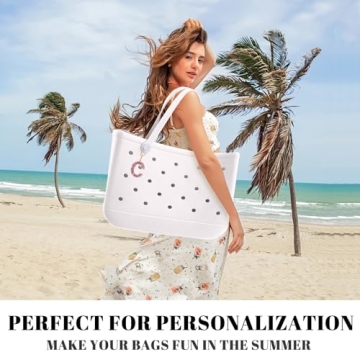 NZNDB Bag Charms for Bogg Bag Accessories, bogg bag accessories charm for Women Girls, personalized letters Decorative for Bitty Bogg Bag Handbags Beach Totes bags(C)