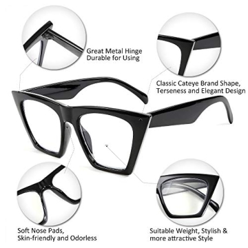 FEISEDY Cat Eye Reading Glasses - Blue Light Blocking Women