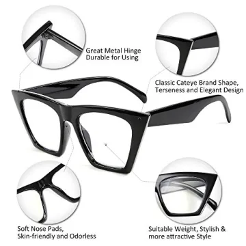 FEISEDY Cat Eye Reading Glasses - Blue Light Blocking Women