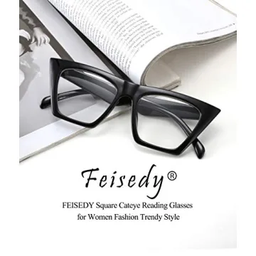 FEISEDY Cat Eye Reading Glasses - Blue Light Blocking Women