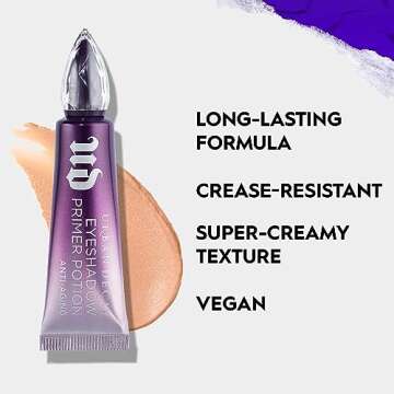 Urban Decay Anti-Aging Eyeshadow Primer Potion (Travel Size), Nude Eye Primer, Improves Look of Fine Lines & Texture, Smooths & Preps Eyelid Base for Vibrant Color, Crease-free Eye Makeup - 0.16 fl oz